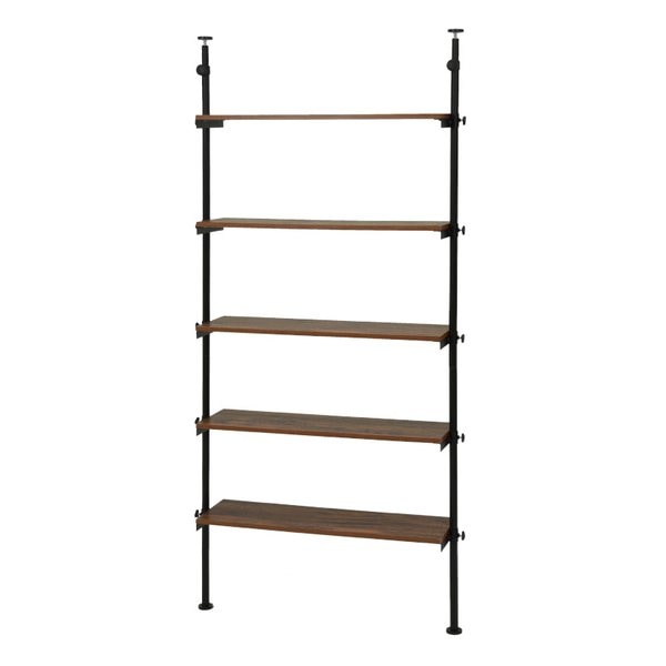 突っ張り5段ラック ブラウン・幅90×奥行24×高さ187264cm KTR-3156BR