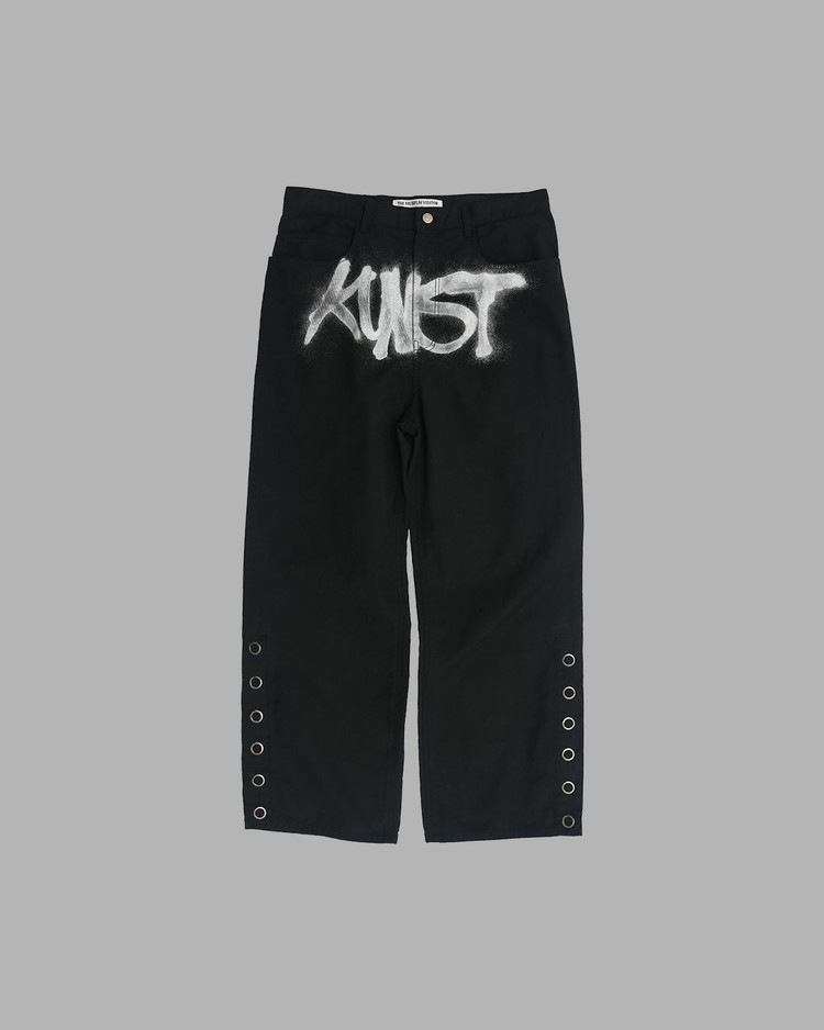 【THE MUSEUM VISITOR】 KUNST PRINTED PANTS : BLACK