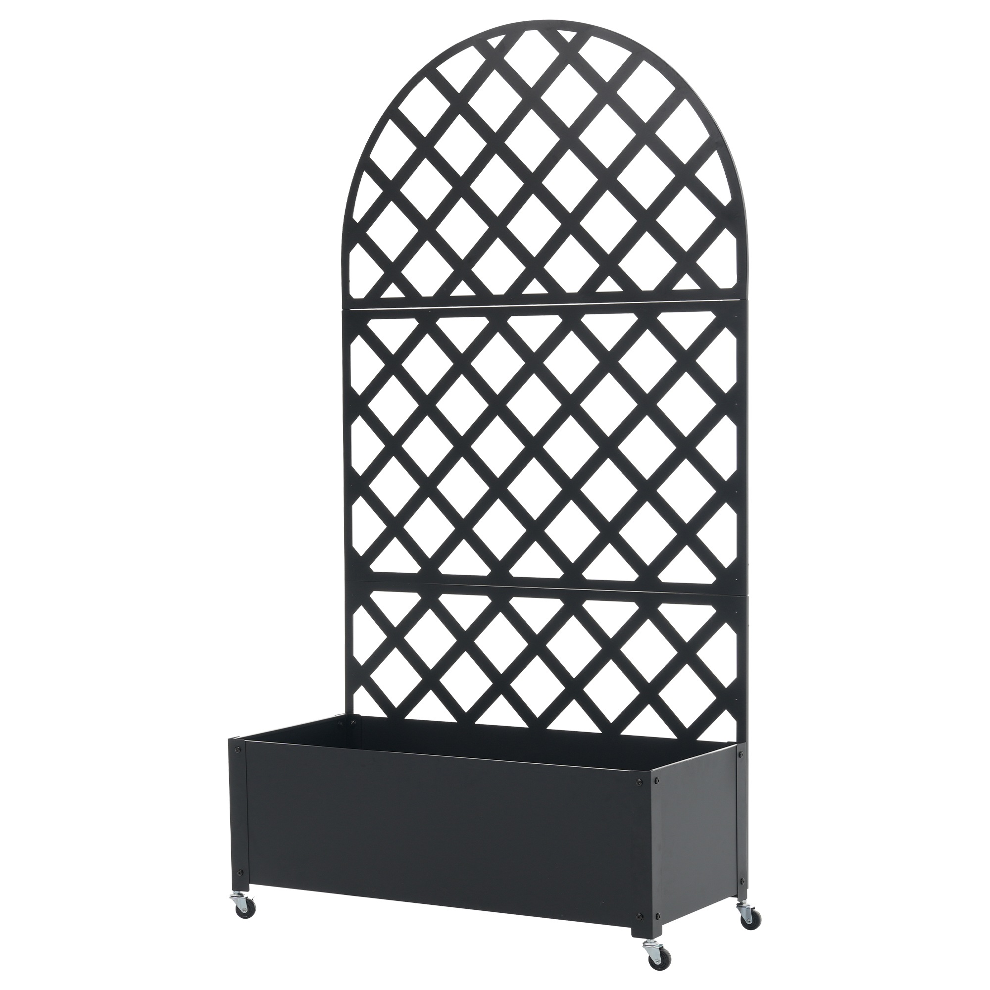 【国内発送Ｍ】1916フェンス プランター付き 目隠し プランター付き 電着塗装 キャスター付き 簡単設置 90*40*170cm 園芸用品 プランター ガーデンラティス プランターボックス 花壇フェ