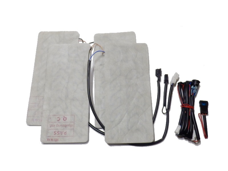 シートヒーター 4枚セット 1席分 汎用 後付けシートカバー専用 温度段階調節可能 スイッチ付