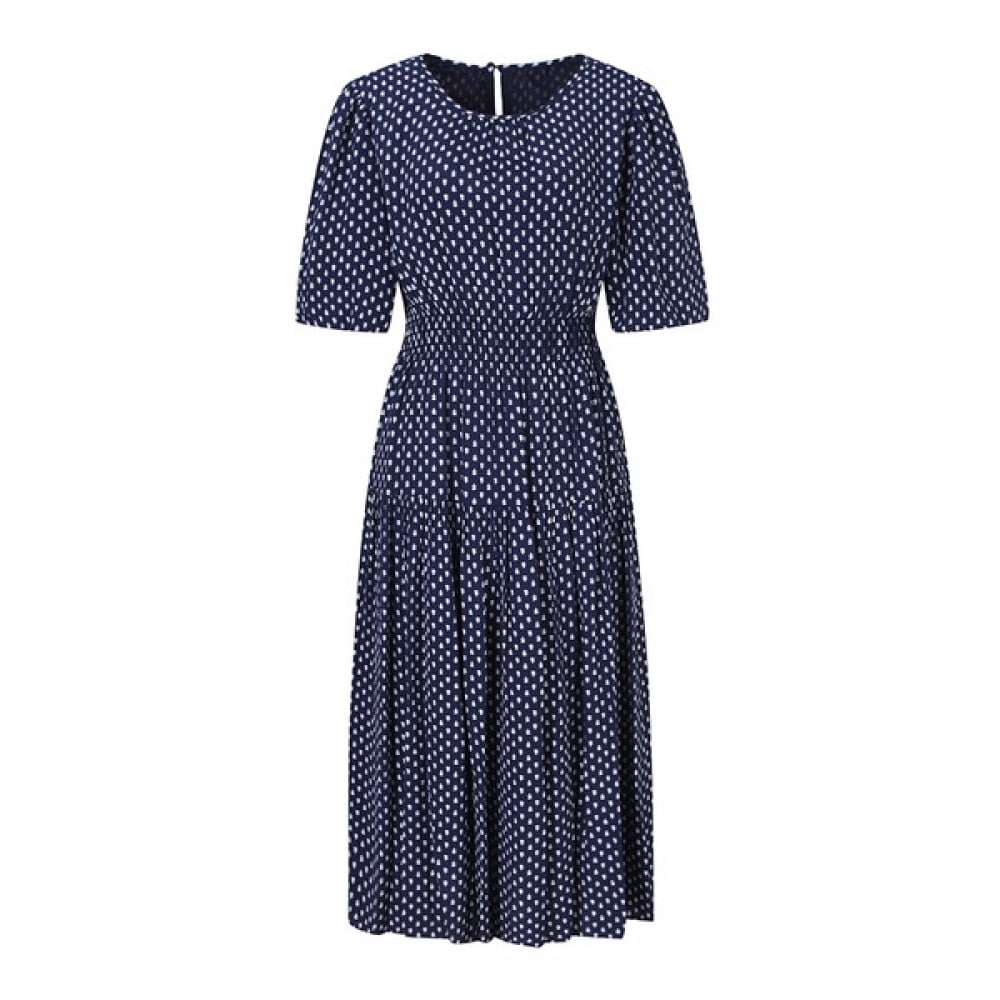 [C] パフスリーブフラワーシャーリングドレス (SGOAE2544)