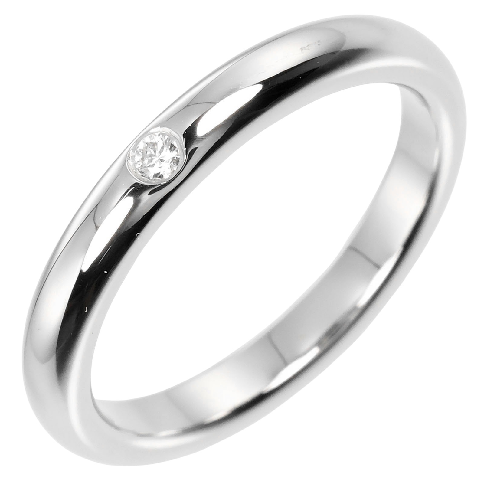 スタッキングバンド リング・指輪 Pt950プラチナ 1Pダイヤモンド 9号 約5g レディース 中古品 Aランク 32,370円