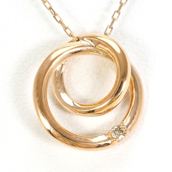 カナル4℃ K10PG ネックレス ダイヤ 総重量約1.1g 約40cm ジュエリー 中古 8,986円