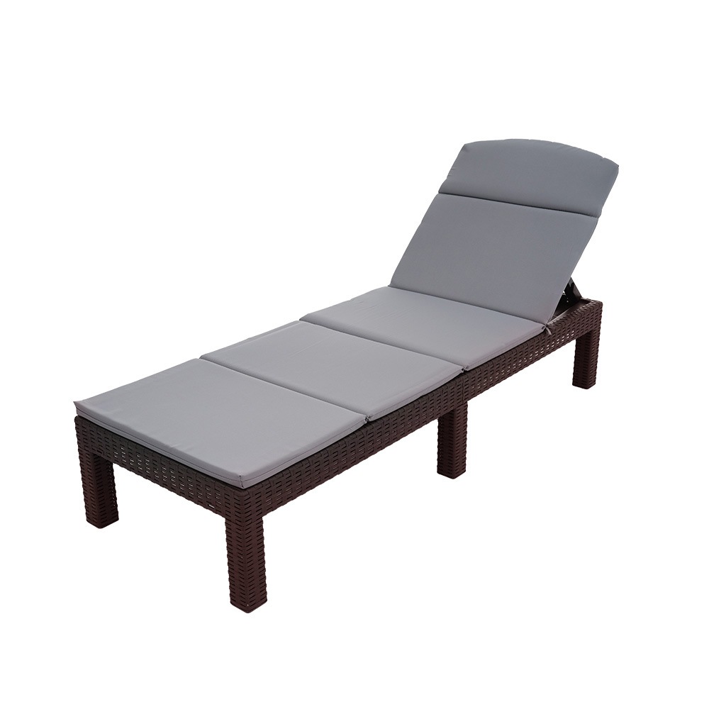 【国内出荷 - 3日配達】ガーデンチェア デッキチェア サンベッド ガーデンベッド チェア リクライニング 折り畳み プール ホテル ガーデンチェア 屋外 ４段階調節 ベランダ ラタン調 コンパクト