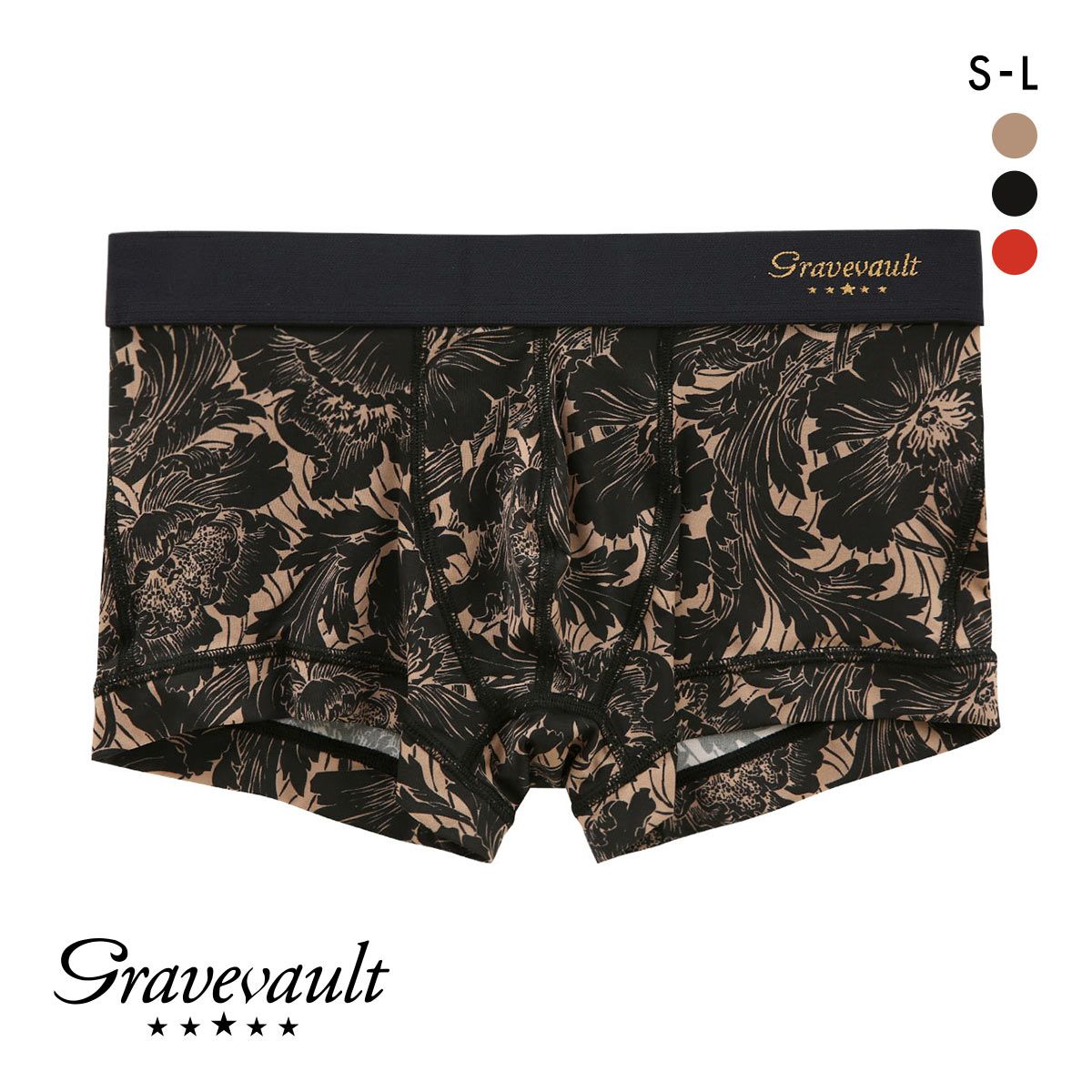 グレイブボールト Gravevault FLOWER ローライズ ボクサーパンツ メンズ 前とじ S