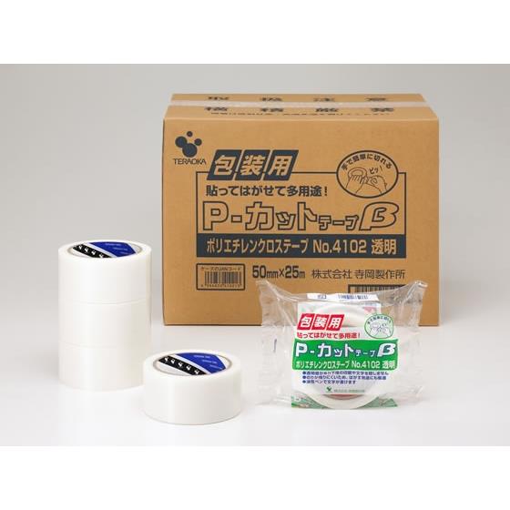 包装用P-カットテープβ 50mm×25m 透明 30巻 寺岡 4102