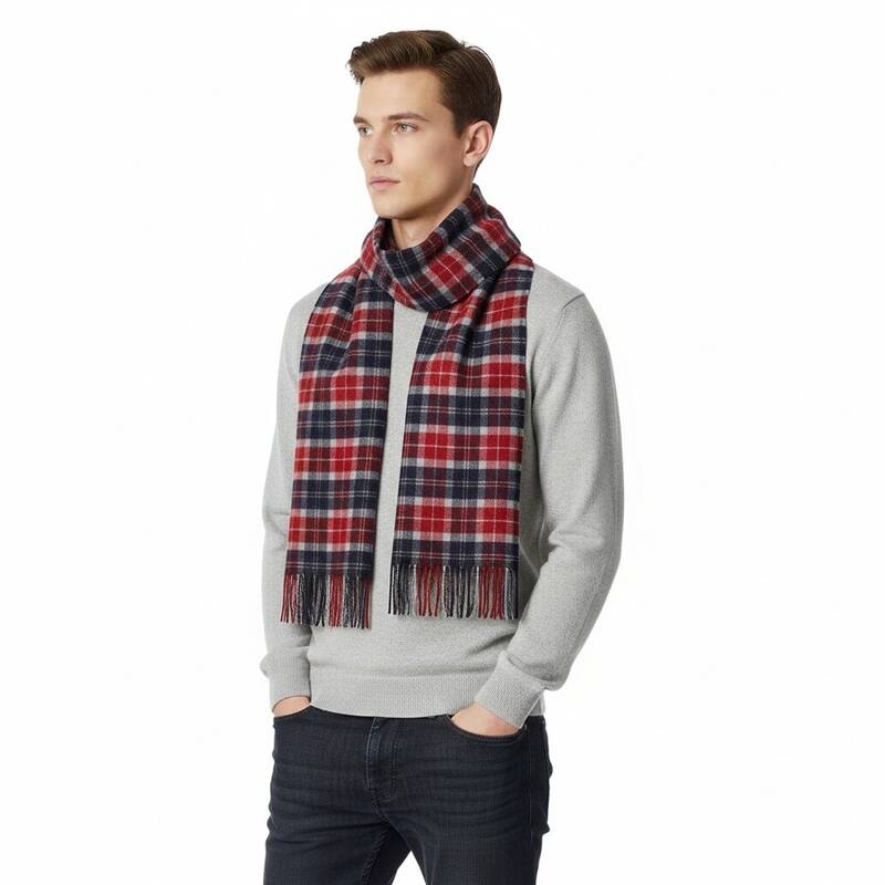 BARBOUR USC0001 RE75 タータンチェック フリンジマフラー