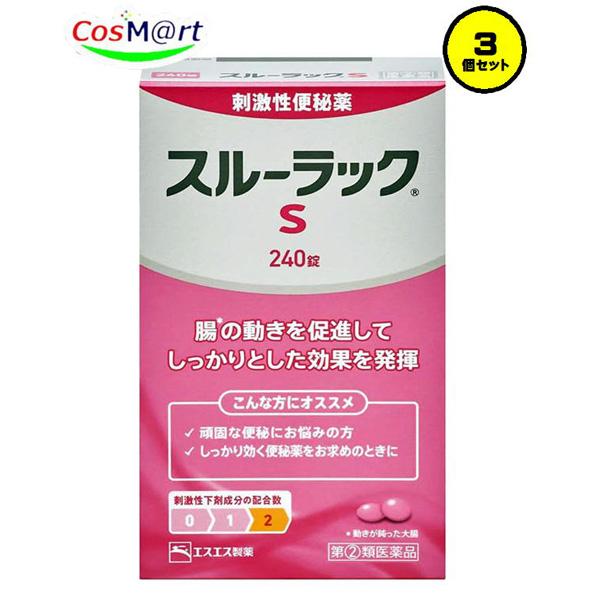 【3個セット】 【指定第2類医薬品】 エスエス製薬 スルーラックＳ 240錠 刺激性便秘薬 ( 4987300056226-3)