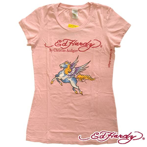 セール エドハーディー レディース 半袖 Tシャツ 200種類の品揃え Ed Hardy UNICORN ピンク エドハーディー 正規品 セレブ サファリ ファッション 雑誌 掲載 ブランド
