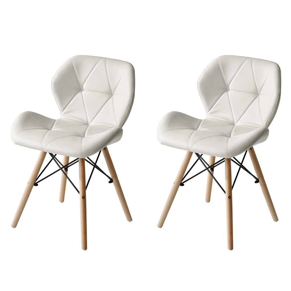 【ホワイト2脚】イームズチェアー ダイニングチェア クッション PU 正規品　レーダーチェア 北欧 リプロダクト