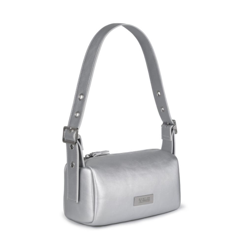 ROCKCAKE Square Leather Belt Shoulder Bag Silver RC24BG
