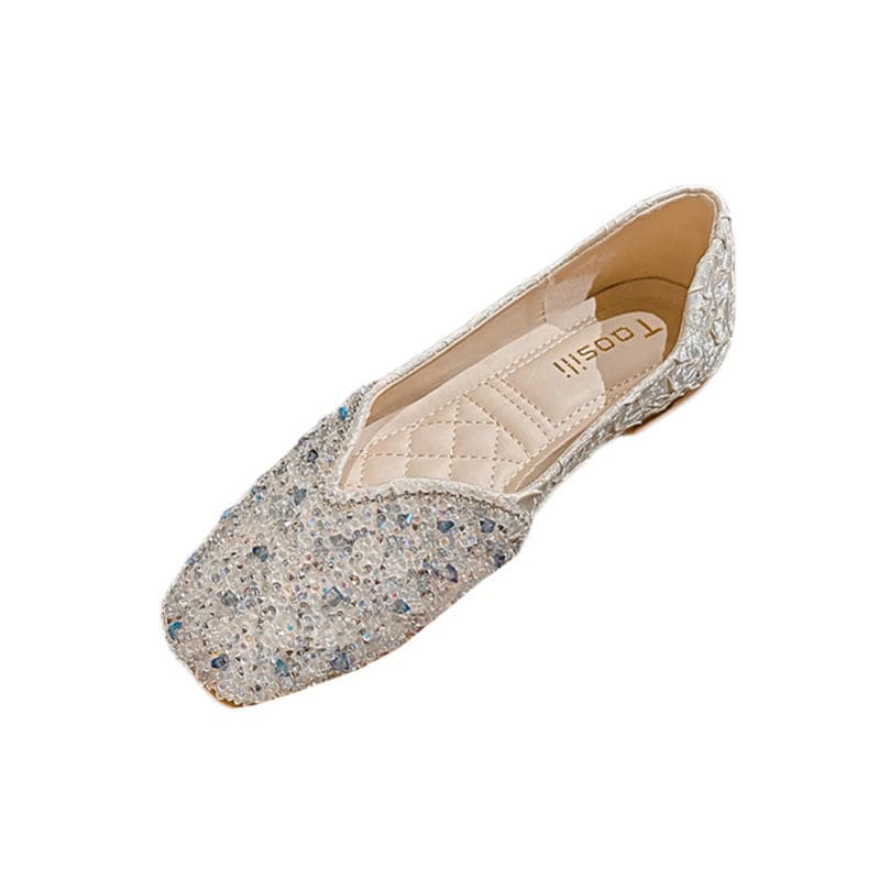 1000円OFFクーポン 結婚式 入学式 パンプス Vカット パーティー フォーマル 靴 痛くない 疲れない レディース 大きいサイズ ローヒール スクエアトゥ ビジュー キラキラ フラットパンプス