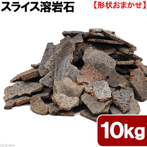 形状お任せ　スライス溶岩石　サイズミックス　１０ｋｇ　６０ｃｍ水槽向け　アクアリウム　レイアウト素材　ＣＲＣ21―20―50―40―00