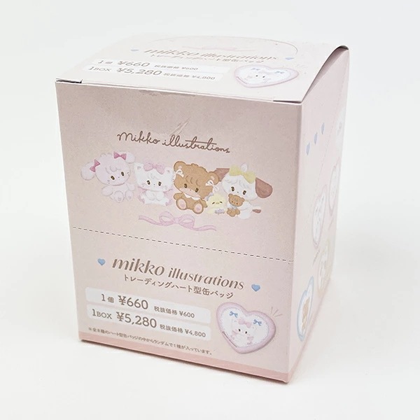 mikko illustrations ミッコ ブラインドハート型缶バッジ 全8種類 コンプリートBOX_9043-mikk-004