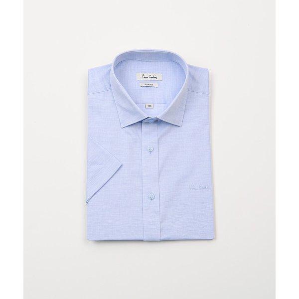 メランジブルー スリムフィットシャツPLDS2953