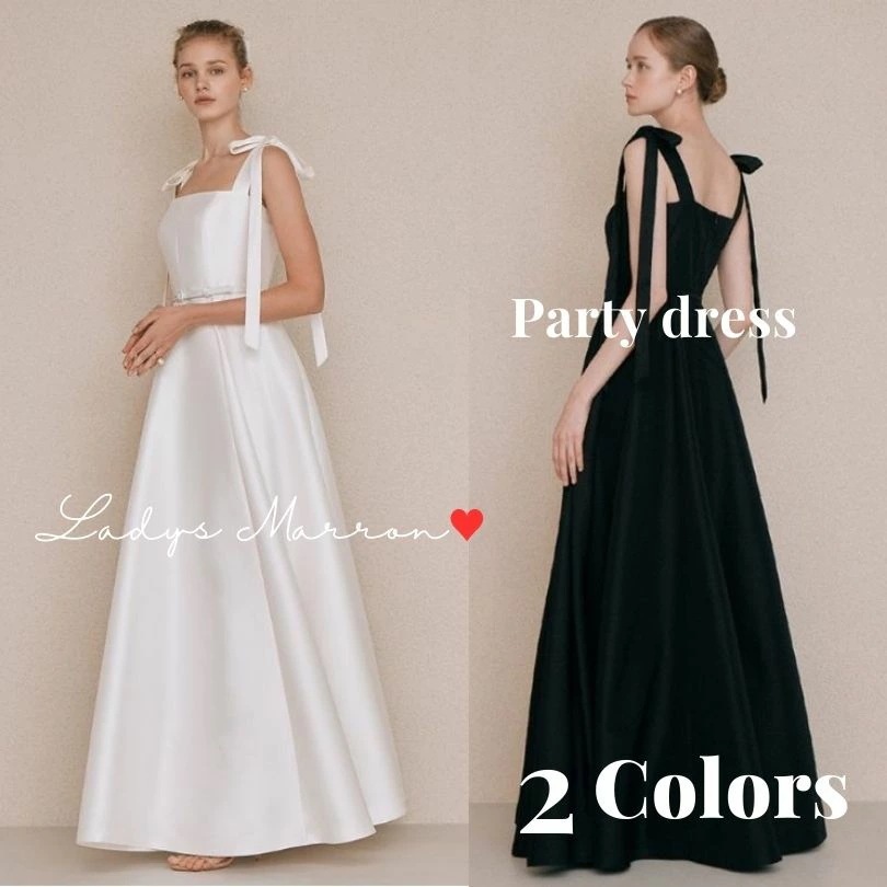 出血大サービス 肩リボンドレス ウェディングドレスドレス ドレス 大人 ピアノ発表会 二次会花嫁ドレス 演奏会ドレス ロングドレス 演奏会 前撮りドレス パーティードレス コンクールドレス Aラインド