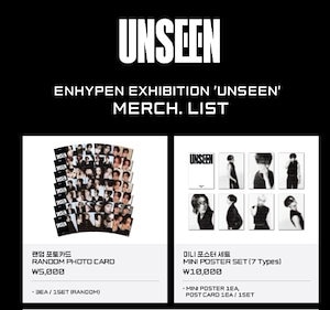 [条件付き入場特典] 10/20日出荷 / 【OFFICIAL GOODS】(現場購入) ENHYPEN 展示会 ENHYPEN Exhibition UNSEEN MD