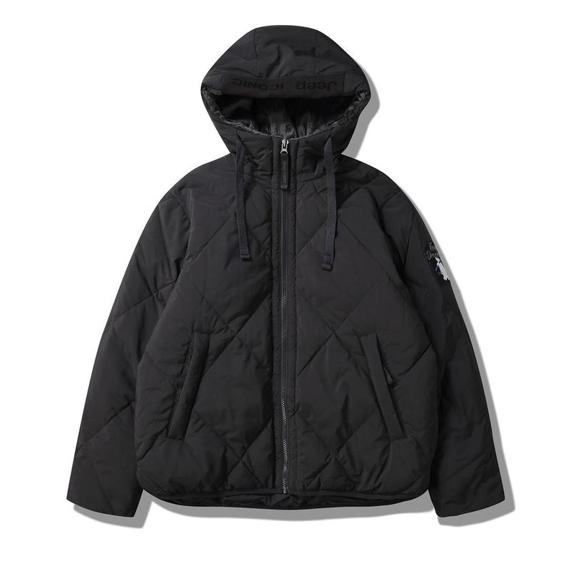 JP4JPU304 ダークグレー 25年 男女共用 ファー(FUR)裏地 フード ダウン ジャンパー