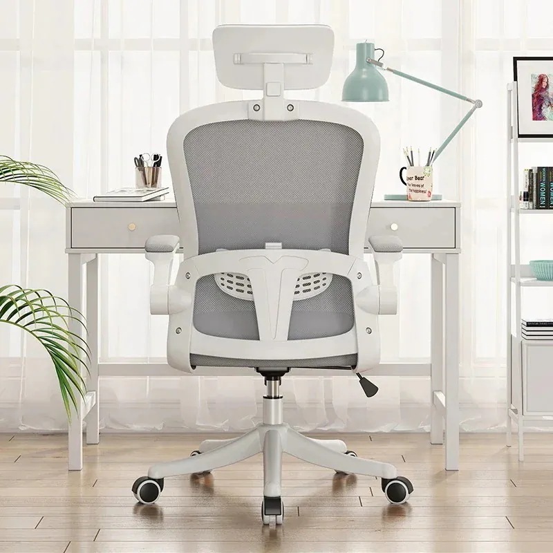 オフィスチェア デスクチェア 椅子 チェア　パソコンチェア　跳ね上げ式アームレスト ランバーサポート メッシュ ロッキング 通気性 360度回転 座面昇降 ナイロンベース 静音PUキャスター コン