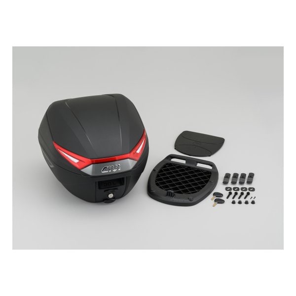 リアボックス 30L 未塗装ブラック モノロックケース C30N レッド 32564
