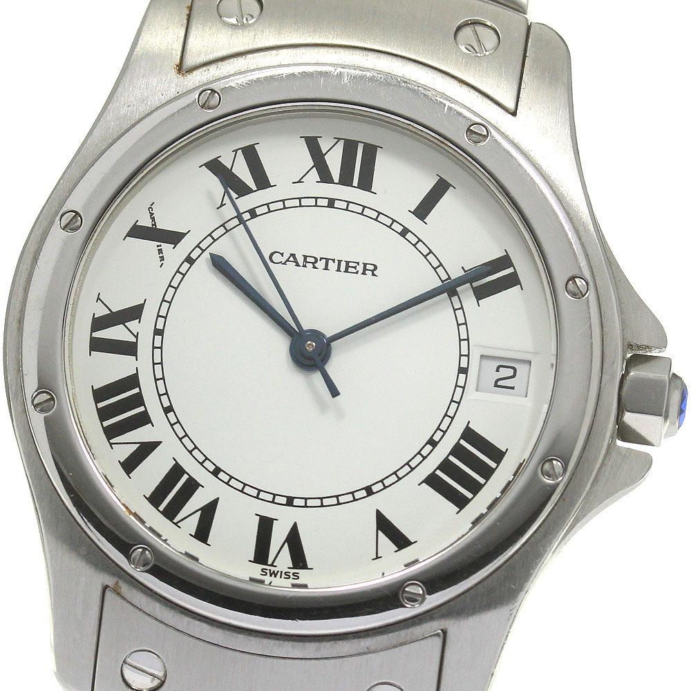 カルティエ CARTIER W20026K1 サントスクーガー LM デイト 自動巻き メンズ _842322【中古】