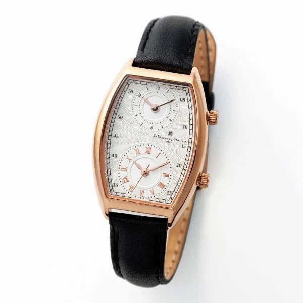 取寄品 正規品 Salvatore Marra 腕時計 SM23107-PGWHBK 日常生活防水 トノーケース デュアルタイム 防水 レディース腕時計