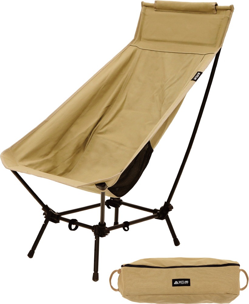 キャンプフィットチェア ハイタイプ 高さ4段階調節 折りたたみ アウトドアチェア ハイバック 帆布 コットン 焚き火