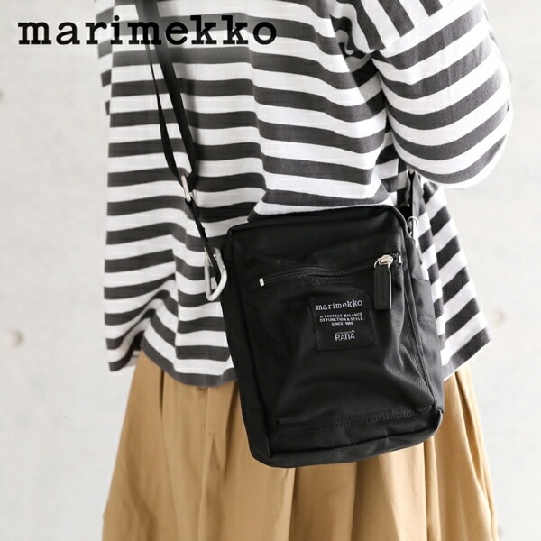 【正規品】マリメッコ marimekko ROADIE CASH&CARRY (ローディ キャッシュ＆キャリー) ショルダーバッグ ブラック バッグ 旅行 トラベル 定番 ギフト 14,399円