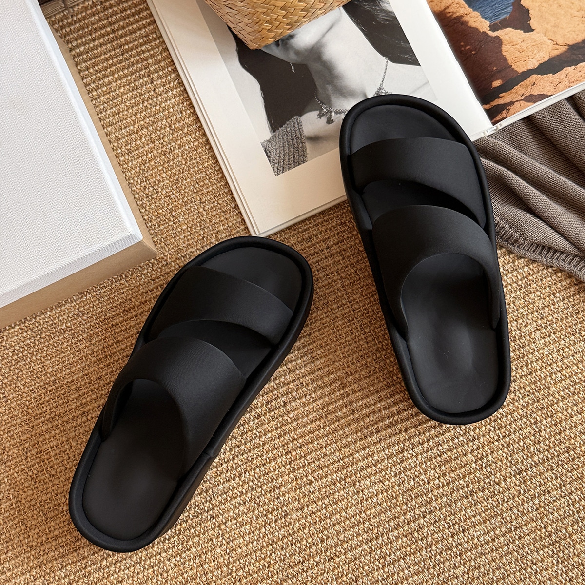 MARCO&JOYCE 夏の新作カジュアルオープントゥニッチビーチサンダル気質プラットフォーム厚底快適なソフトボトムサンダル