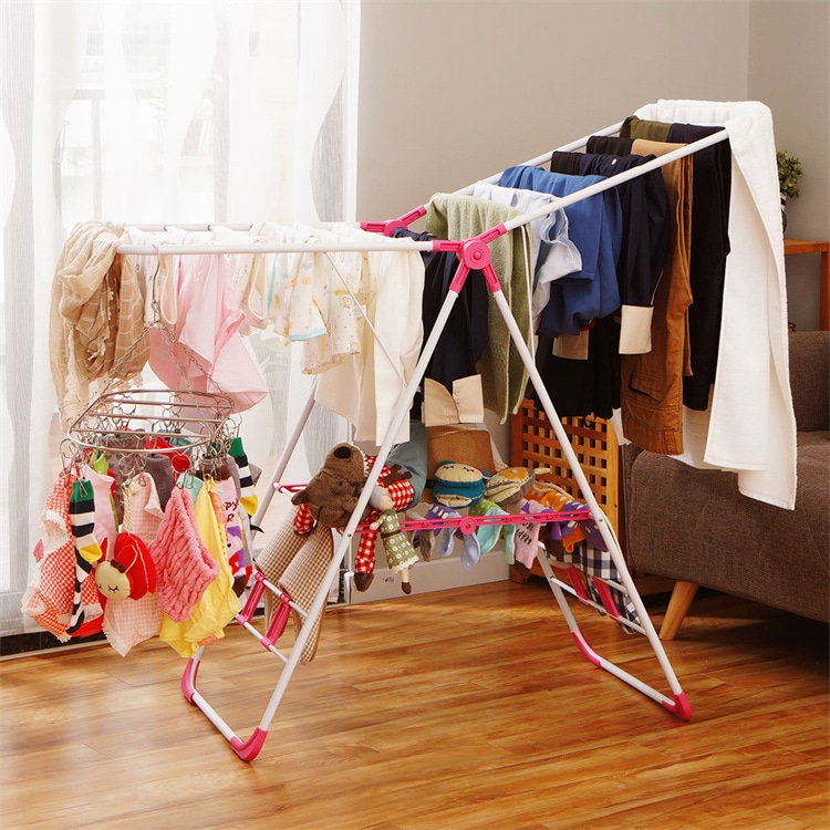早い者勝ち 省スペース 室内物干し ドライハンガー シンプル 床置きハンガー 布団干し 折り畳み可能日干しハンガー 家庭用 ベランダ 複数本掛けハンガー 頑丈 物干しハンガー