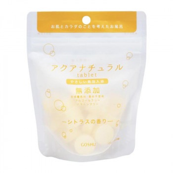 五洲薬品 入浴用化粧品 やさしい発泡入浴 アクアナチュラル タブレット 無添加 シトラスの香り 125g(約5回分)×48袋 AN-C