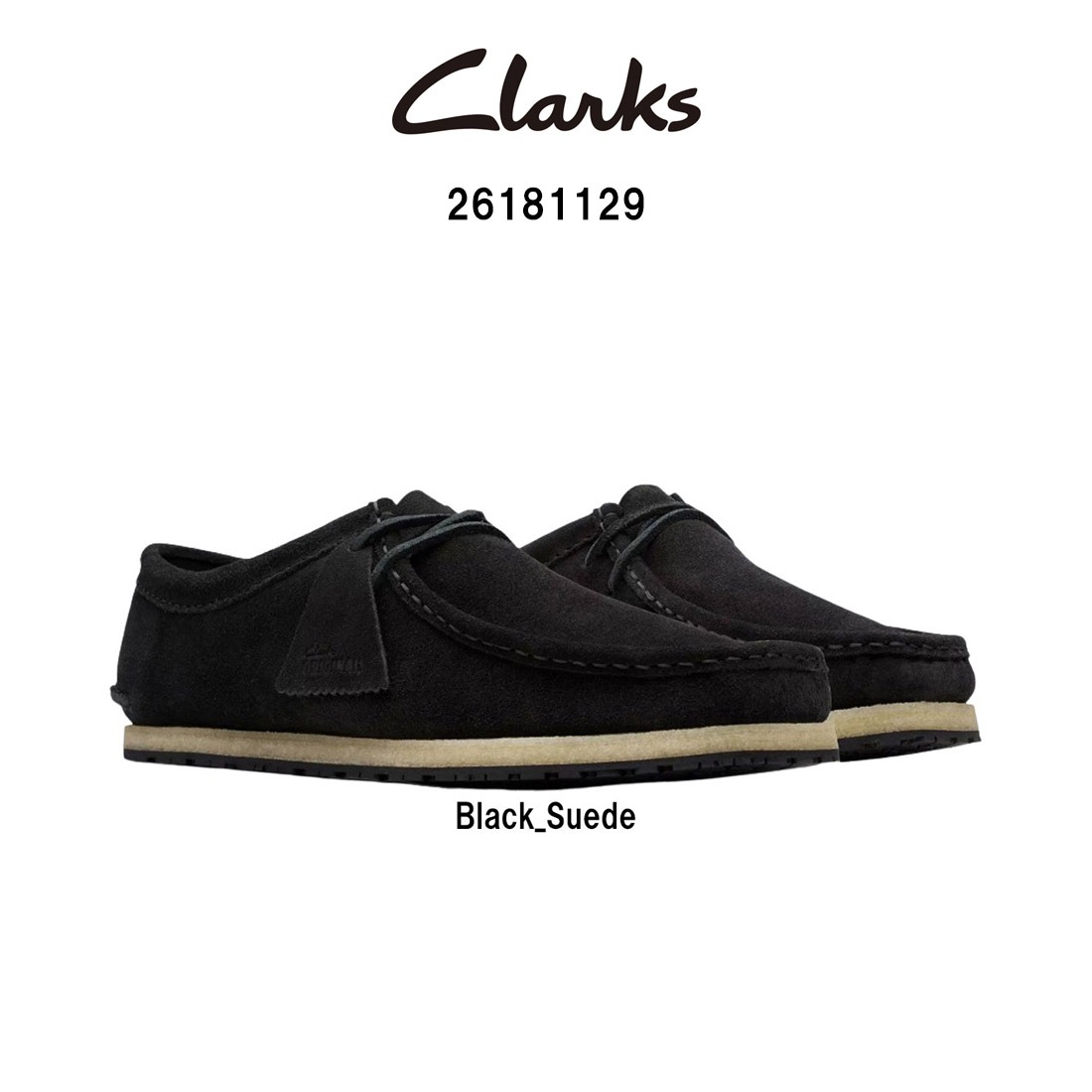 CLARKS メンズ ゴドニー レース シューズ レースアップ モカシン スエード ブラック カジュアル 革靴 GODNEY LACE 26181129