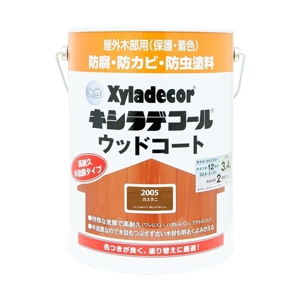 カンペハピオ 水性キシラデコール ウッドコート カスタニ 3.4L