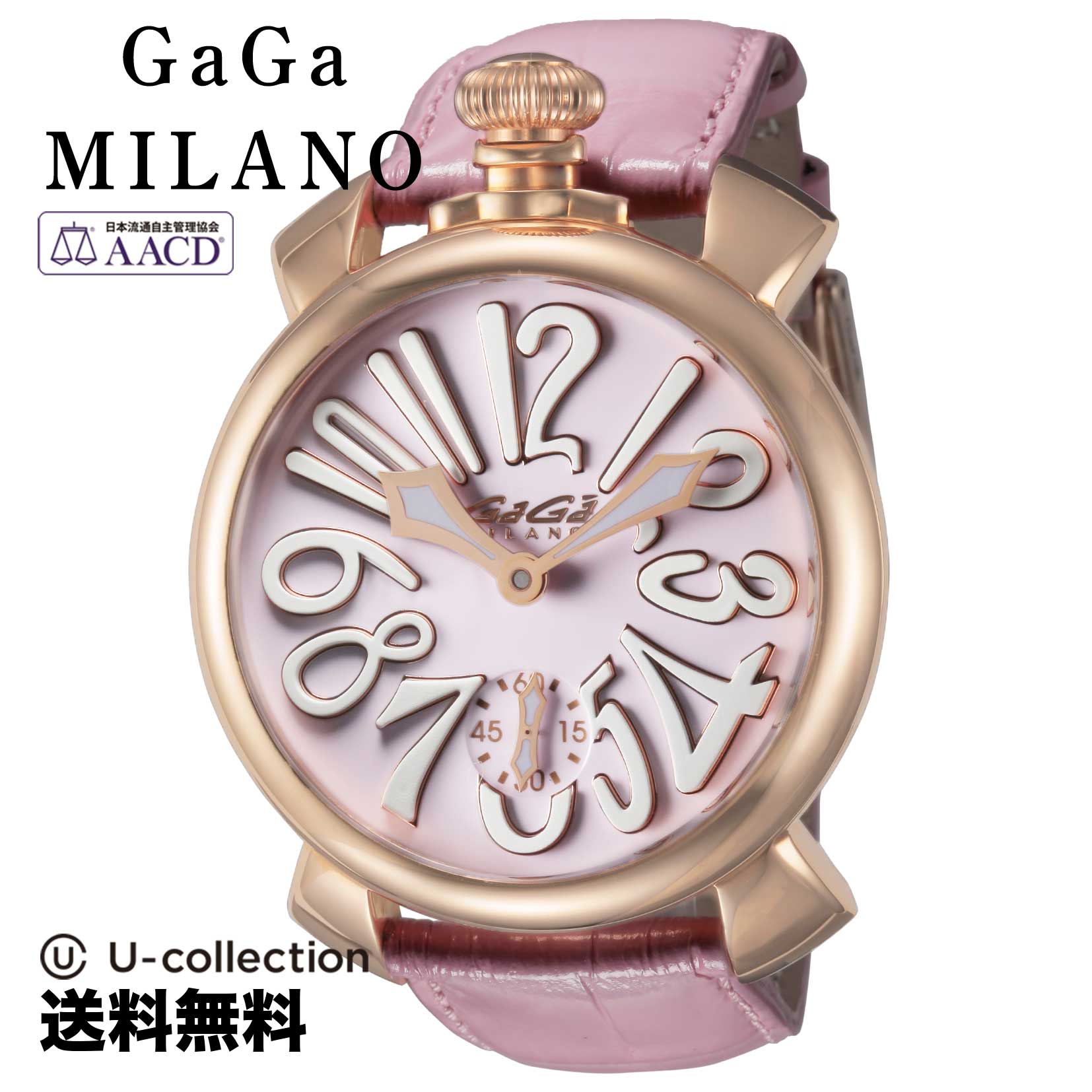 【腕時計】 GaGa MILANO(ガガミラノ) MANUALE 48MM / マヌアーレ 48mm ユニセックス ピンク 手巻き 5011.02S-PNK-NEW 時計 ブランド