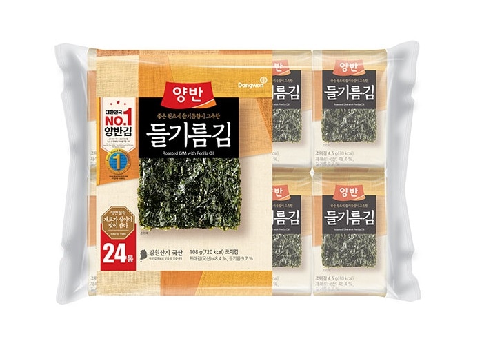 ドンウォン ヤンバン エゴマ油のり 食卓海苔 4.5g x 24袋 x 5個 (計 120袋)