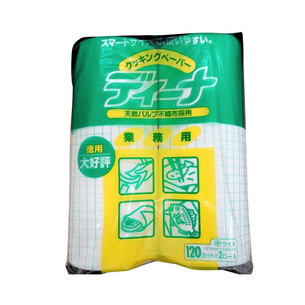 ユニチャーム　ディーナ　クッキングペーパーロール 徳用 中サイズ 120カット×2ロール×6袋