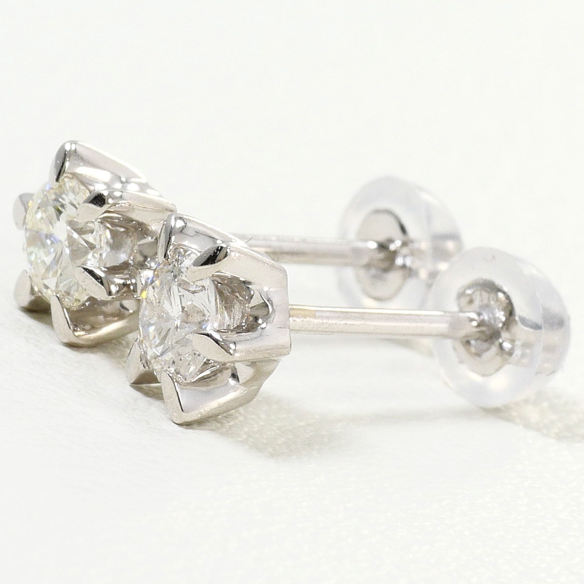 PT900 プラチナ ピアス ダイヤモンド 0.25ct SI2 鑑定書 総重量約1.6g ジュエリー 中古