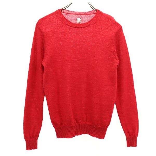 ウール 長袖 セーター XS レッド系 ニット レディース