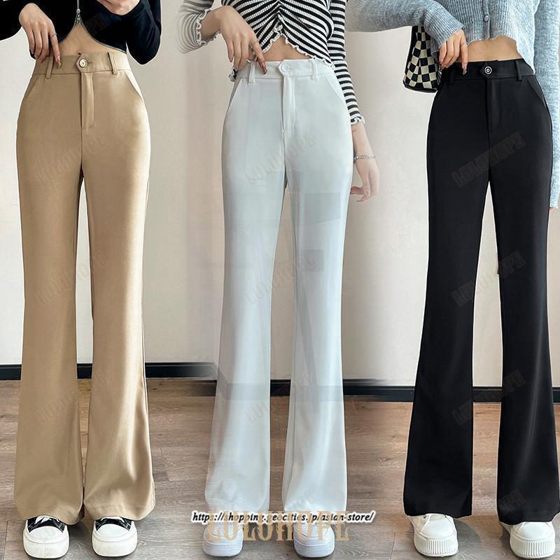 ラッキーバッグ フレアパンツ スラックスパンツ レディース スリム ロングパンツ 裏起毛 暖かい あったか ボトムス 長ズボン ハイウエスト 美脚 脚長 体型カバー