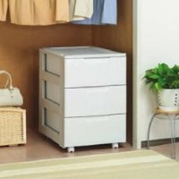 HG-443 ホワイト/ベージュ [ロングチェスト] メーカー直送