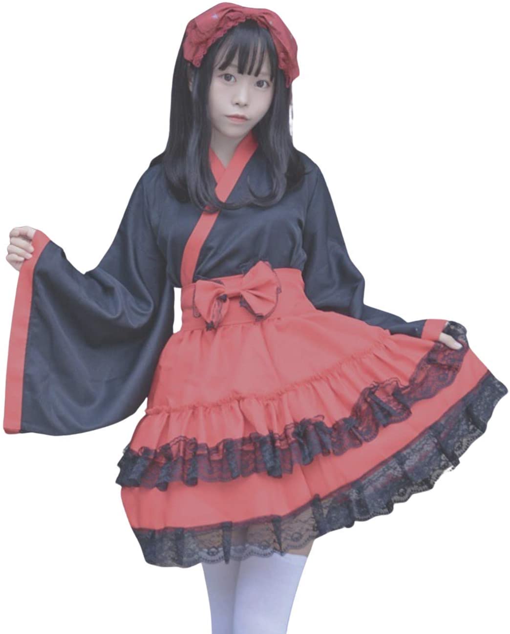 Lady Lazy 大正ロマン メイド 着物 袴 ワンピース コスプレ 和服 ミニ ドレス 衣装