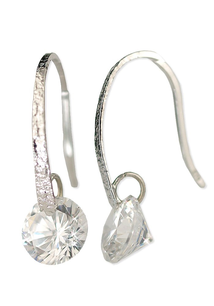 [四葉のクローバー] キュービックジルコニア 10金 フックピアス K10 10k ホワイトゴールド レディース 女性 :Sa416