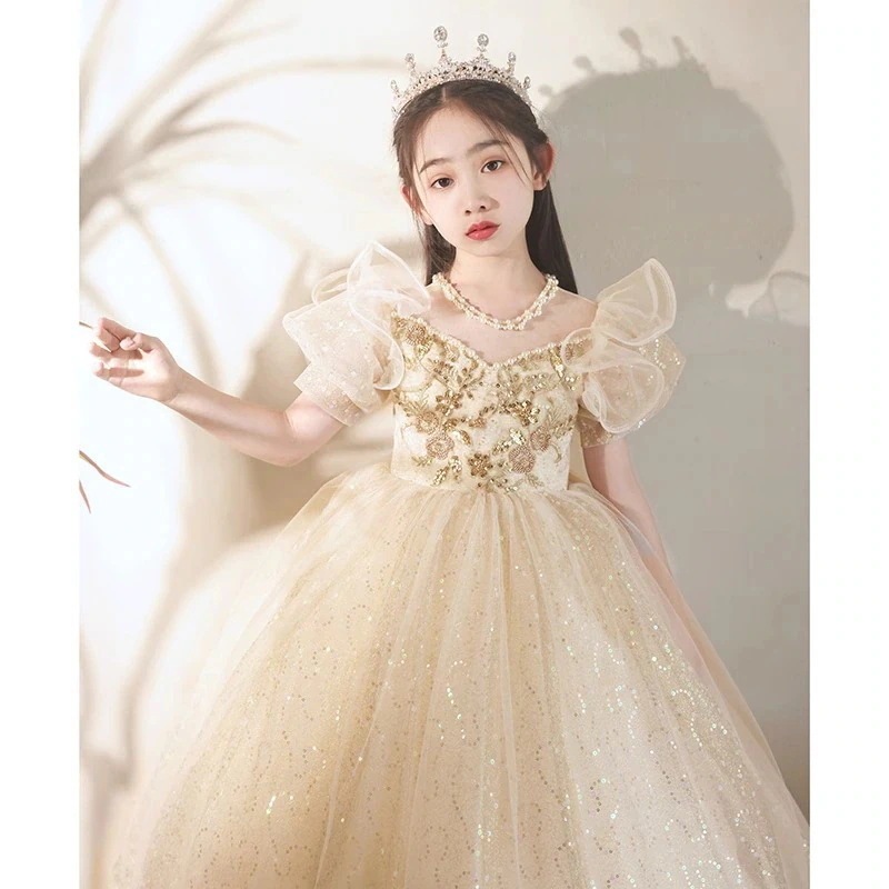 【3日出荷】子供フォーマルドレス ピアノ演奏 司会 女の子 タフタ110/120/130/140/150/160