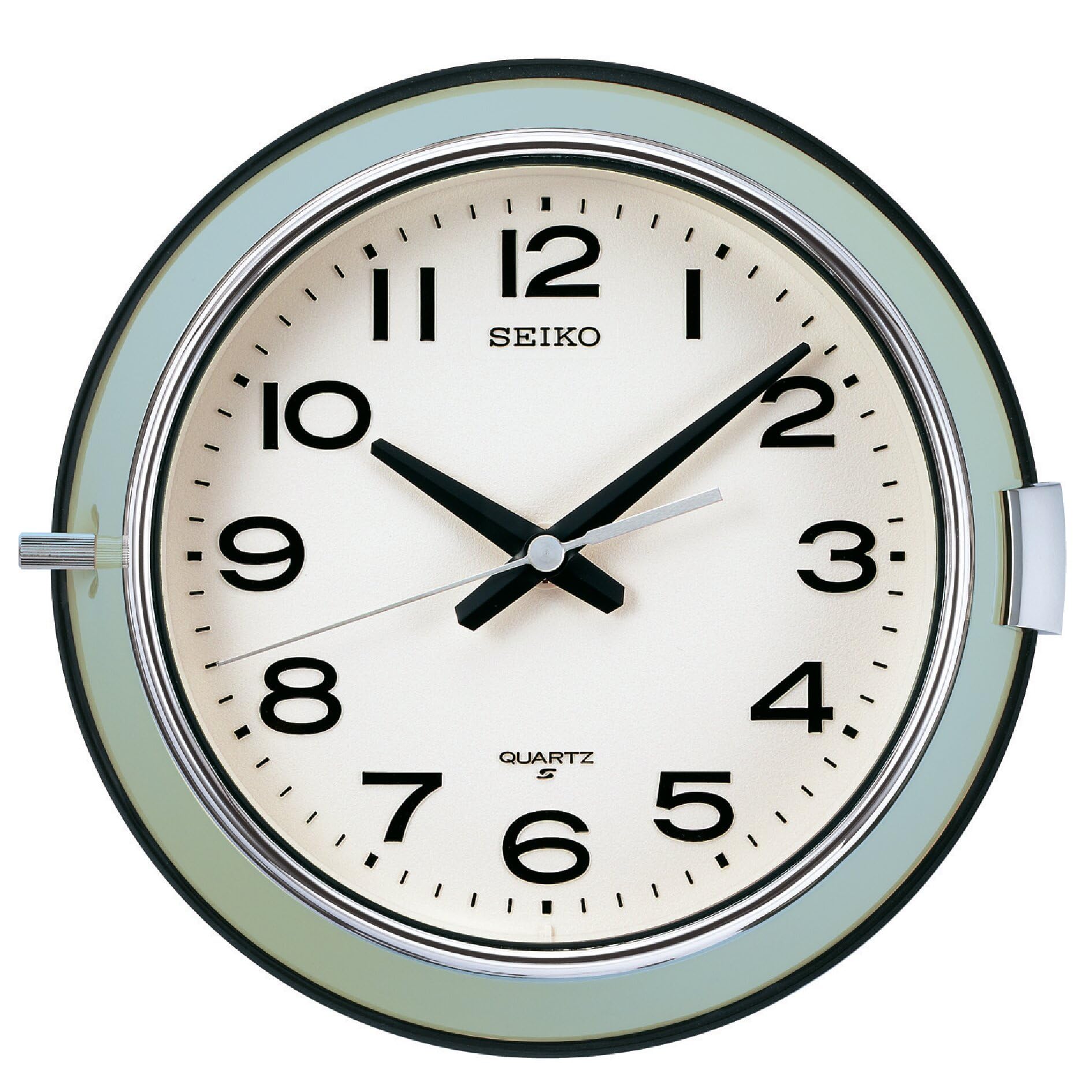セイコークロック(Seiko Clock) 掛け時計 クオーツ アナログ 金属枠 緑色 221x232x63mm KX816M
