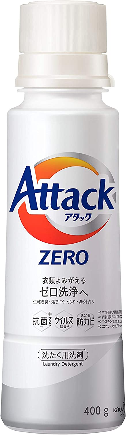 アタック ゼロ(ZERO) 洗濯洗剤(Laundry Detergent) 本体 400g (清潔実