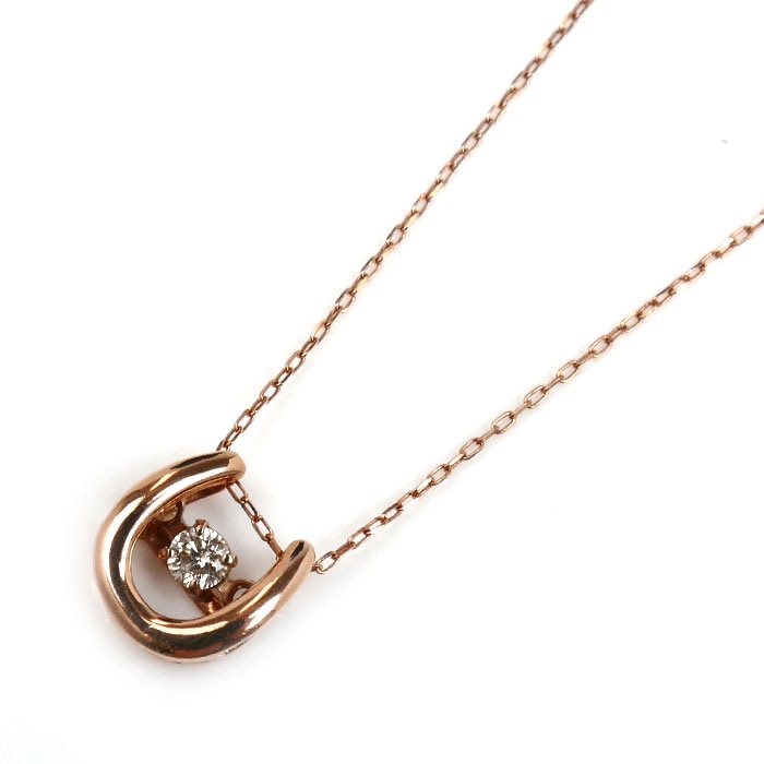 K10PG ピンクゴールド ネックレス ダイヤモンド0.05ct 0.6g 40cm レディース 中古