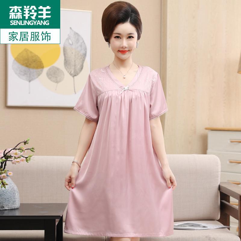 ドレス レディース 夏 カジュアル パジャマ ルームウェア 家着 母 寝間着 女性 大きいサイズ 半袖 薄手