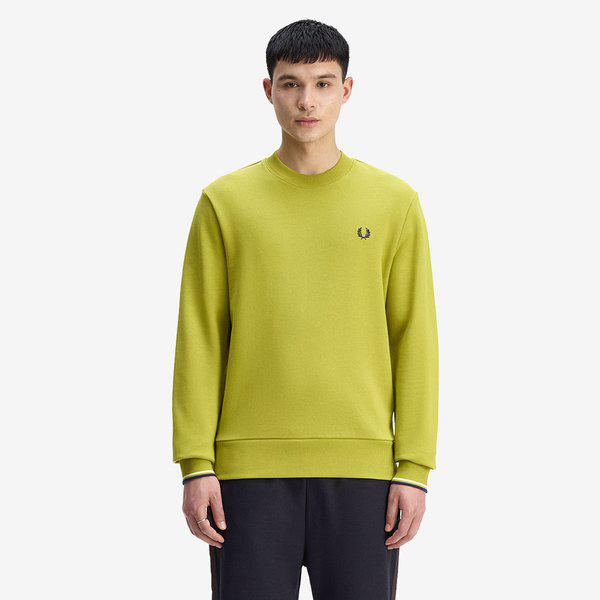 [Baseline] クルーネックスウェットシャツ-テニスボールイエロー/エクリュ/フレンチネイビー AFPM2537535-57A