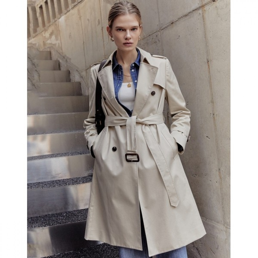 (ヘッジスレディース) 24SS ベージュロングトレンチコート HSCO4BC21I2