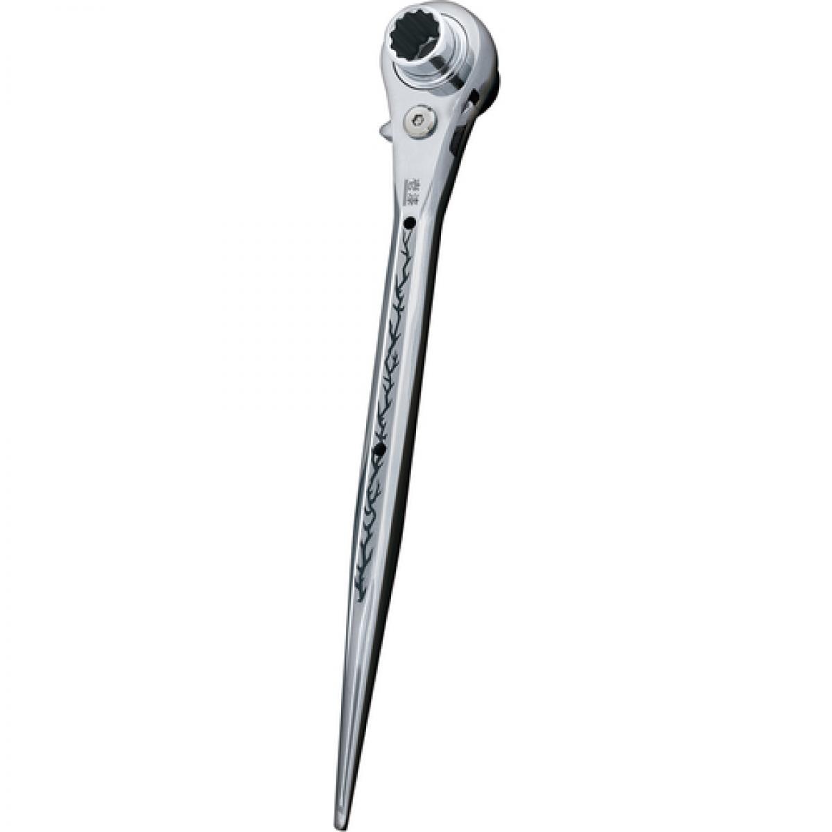 イチネン マストツール ラチェットレンチ 17×21 稲妻 ストレート 八角形状グリップ シルバー